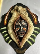 Vintage Venezuelan Clay Tribal Mask Art Tapar...