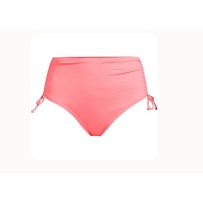 Lands End Womens Plus 3X Wood Lily Coral High Waisted Adjustable Bikini Bottoms