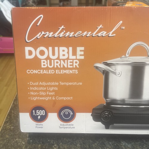 CONTINENTAL DIE CAST DOUBLE BURNER GREAT FOR / CAMPING / AROUND THE HOUSE / - Picture 2 of 16
