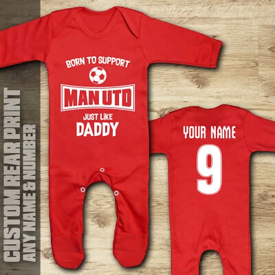 Man Utd - Football - Born to Support - Baby Romper suit
