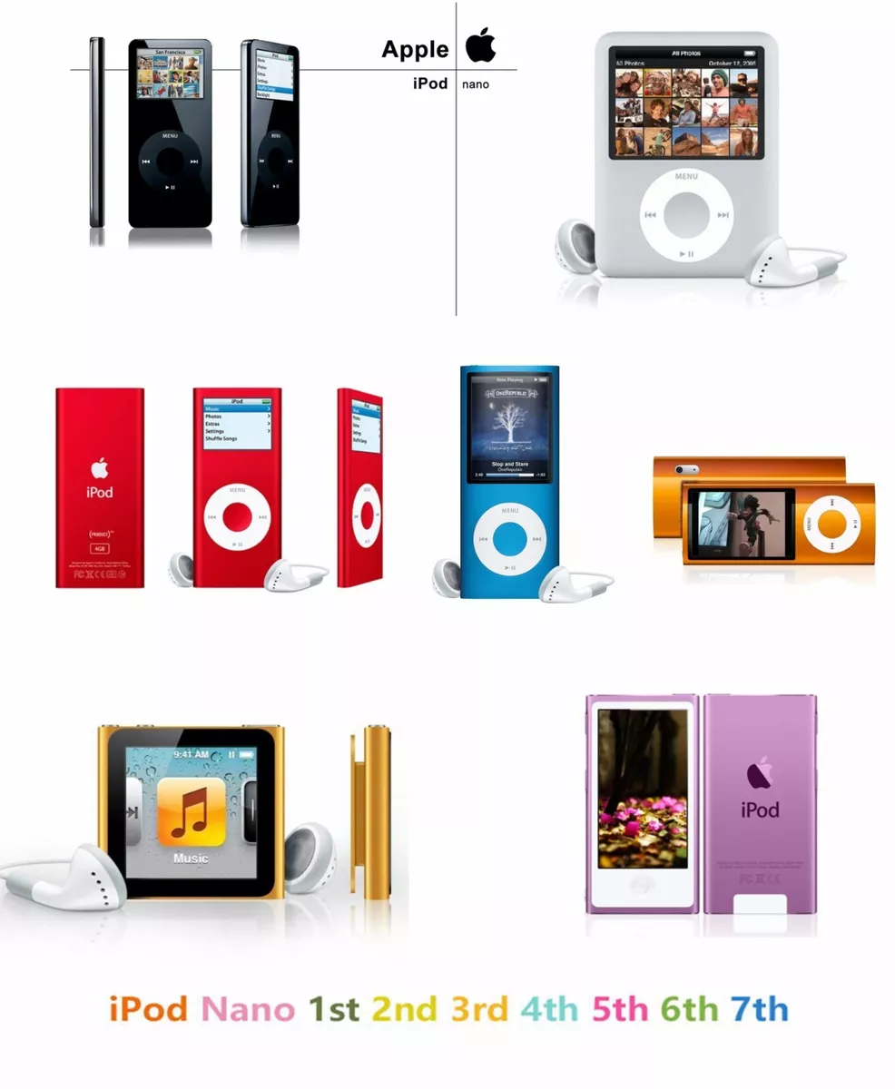 Apple iPod Nano 1st 2nd 3rd 4th 5th 6th 7th Gen (2GB 4GB 8GB 16GB) - All  colors