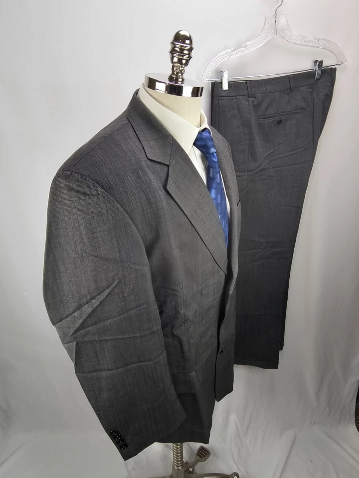 Andrew Fezza Hombre Gris Lana Traje 43S 35x29 Foto 2 de 4