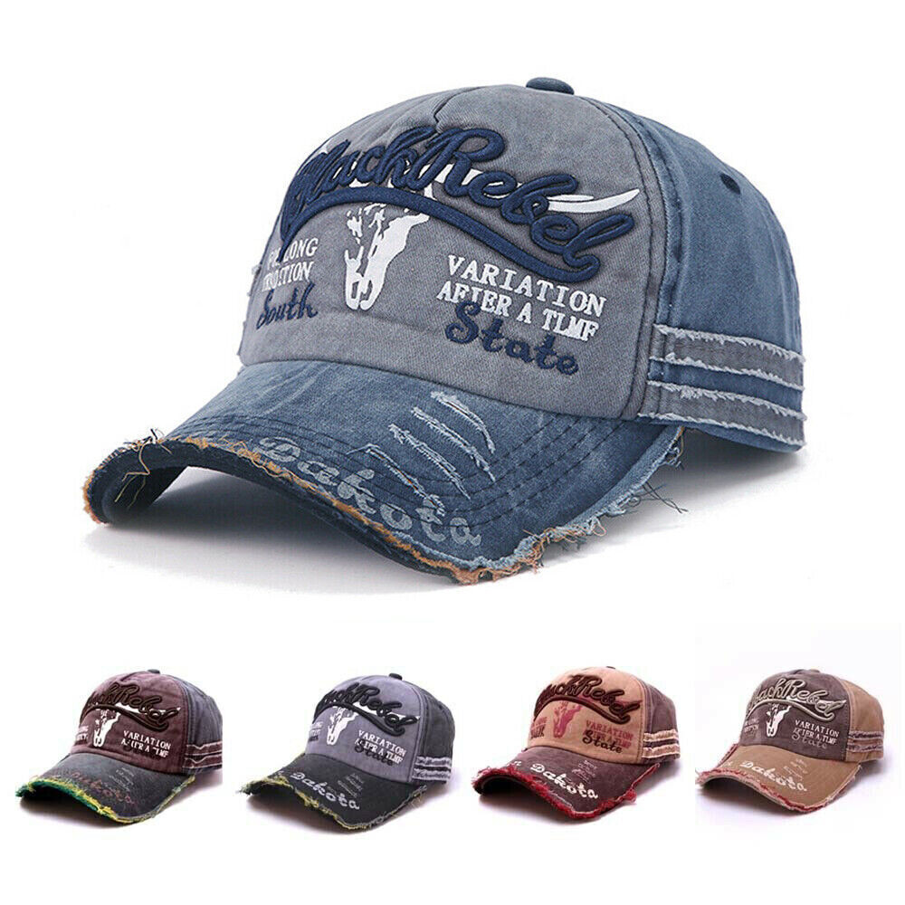 Vintage Baseball Kappe Washed Look - Verstellbare Basecap Im Retro-Design