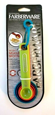 FARBERWARE PROFESSIONAL  Measuring Spoon Set.  Set of 5 Assorted Color Spoons.