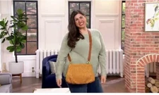 House of Want HOW We Inspire Vegan Faux Leather Hand Bag Purse TAN New Tags QVC