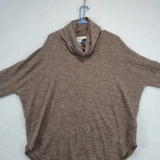 Chris & Carol Women's Sz M Cozy Turtleneck Mocha Sweater Top Lagenlook Boutique