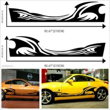 DIY Pair Car Side Body Vinyl Long Spray Flames Fire Shaped Stripe Decal Stickers