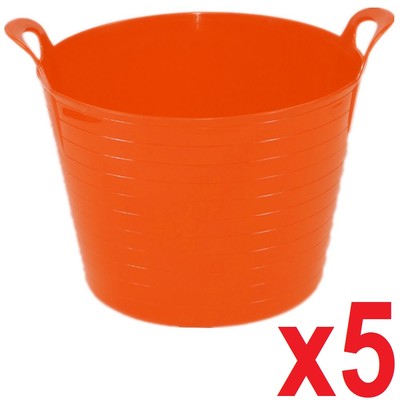 5 x 42 Liter Große Flexiwanne Haus Garten Flexible Aufbewahrung Farbe Eimer Korb