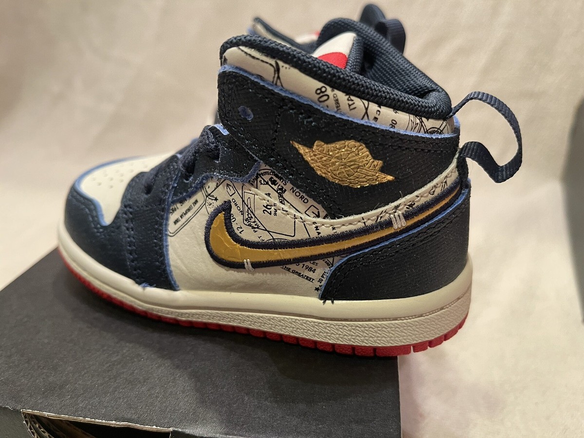 BOYS TODDLER JORDAN 1 MID SE_ARMORY NAVY/METALLIC GOLD