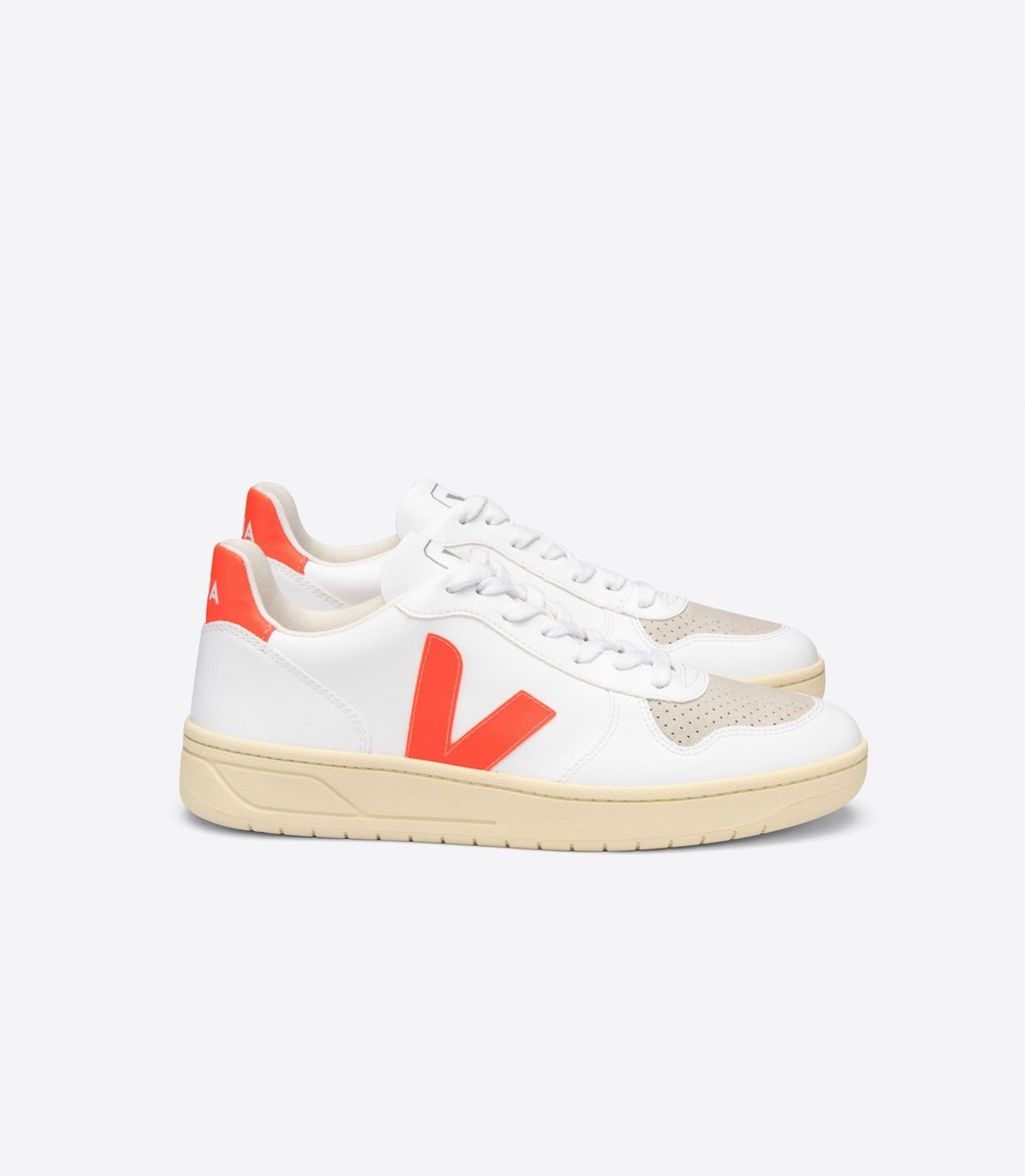 【VEJA】V-10 C.W.L|White Orange Fluo Butter Sole Veja V-10 CWL White Orange Fluo Butter Sole | eBay