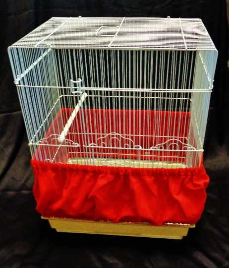 EXTRA LARGE Bird CAGE Seed Catcher Skirt "JUST PLAIN RED"