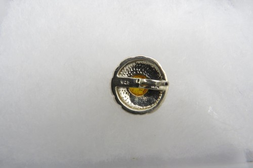 Pendientes de tachuelas de ámbar de plata esterlina firmados NK joyería - Imagen 13 de 14