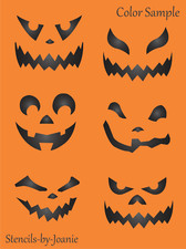 Joanie Stencil Pumpkin Face Scary Halloween Art Airbrush Reusable DIY Craft Sign