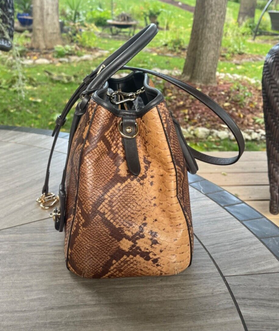 Coach Python Snake Print Leather Satchel Crossbody Bag with Coach Python Snake Print Leather Satchel Crossbody Bag with