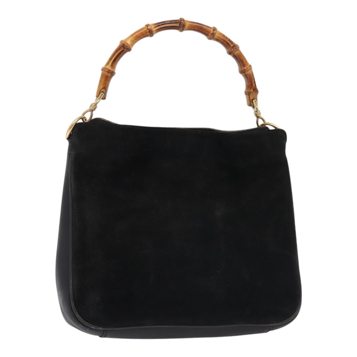 GUCCI Bamboo Hand Bag Suede Black 001 2058 1638 0 Auth ep5053 | eBay