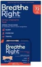 Breathe Right Extra Strength Nasal Strips, 72 Strips