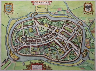 Bolsward in Friesland - Joan Blaeu - Originaler Kupferstich von 1650 - Rar