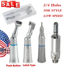 NSK Style Dental Low Speed Handpiece Straight Contra Angle Air Motor 1:1 Attach