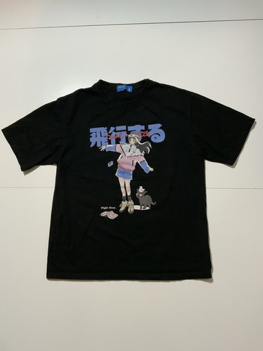 Daxuen Dual Match Anime Girl Manga Black Flight Diary S/S Crewneck T-Shirt