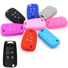 Silicone Flip Key Cover Case Remote Fob 5 Buttons For Chevrolet Cruze Buick GMC