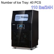 110lbs/24H New Commercial Ice Maker Bar Restaurant Freestanding ice Cube Machine