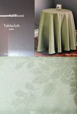 Essential Home Round Floral Tablecloth Leslie SAGE 70 in