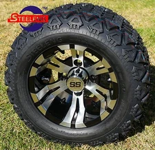GOLF CART 10" VAMPIRE WHEELS/RIMS and 18"x9"-10" DOT ALL TERRAIN TIRES (4) 