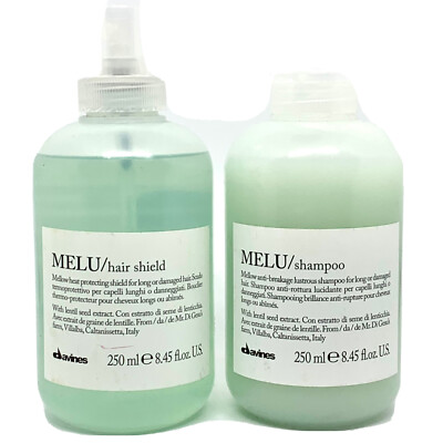 Davines Melu Anti-Breakage Shampoo & Heat Protecting Shield Long Or Damaged Hair
