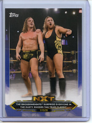 2020 Topps WWE NXT BLUE Parallel #86 The BroserWeights Surprise Everyone #26/50