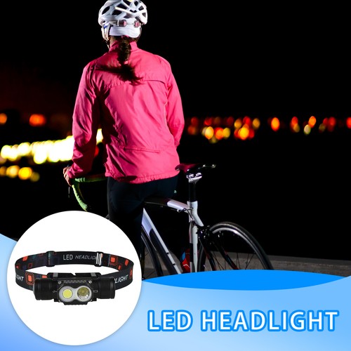 Headlamp Rechargeable LED Head Light Forehead Flashlight Torch with Red Light - Picture 12 of 12