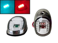 PactradeMarine SS304 LED NAV Light Green Starboard Red Port SIL Surface Side Mt.