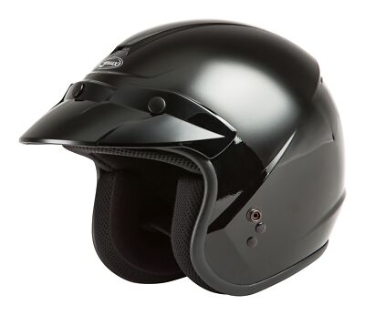 GMAX OF-2 Open Face Motorcycle Helmet Black