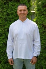 Men's white embroidered shirt, all sizes, Vyshyvanka, Linen Ukrainian embroidery