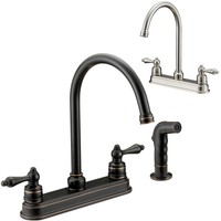 Designers Impressions Kitchen Faucet With Matching Side Spray - 2 Finish Choices Designers Impressions Kitchen Faucet With Matching Side Spray - 2 Finish Choices