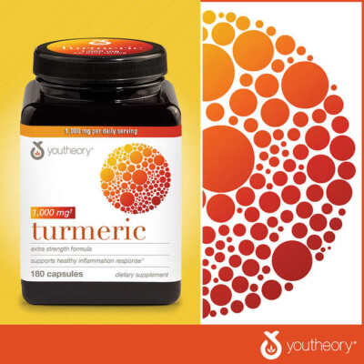 YOUTHEORY TURMERIC 1,000 MG., 180 CAPSULES