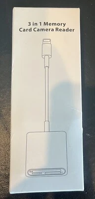 Lightning to SD/ CF/TF Card Camera Reader 3 in 1 Memory - A0062 - Image 1 of 4