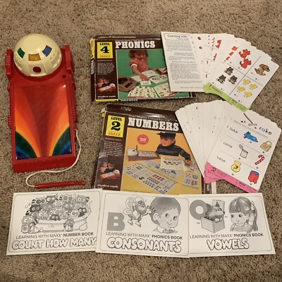 Vtg Learning With Maxx The Robot Step by Step Program Working + 2 Card Sets Game