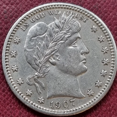 1907 Barber Quarter 25c High Grade UNC UNCIRCULATED #89526