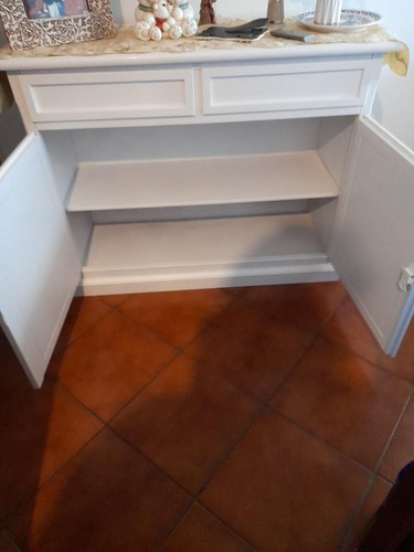 CREDENZA MADIA DISPENSA ARTE POVERA BIANCO OPACO 2 PORTE CLASSICO 105x42x85H - Photo 3 sur 4