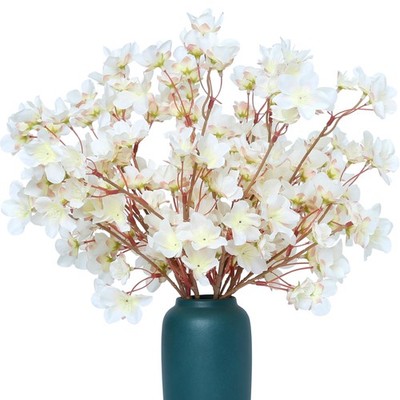 6Pcs Artificial Cherry Blossom Branches Decor Fake Flowers Silk Spring Faux F...