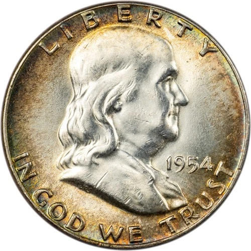 1954 Franklin Half Dollar - Album Toned - CH BU!