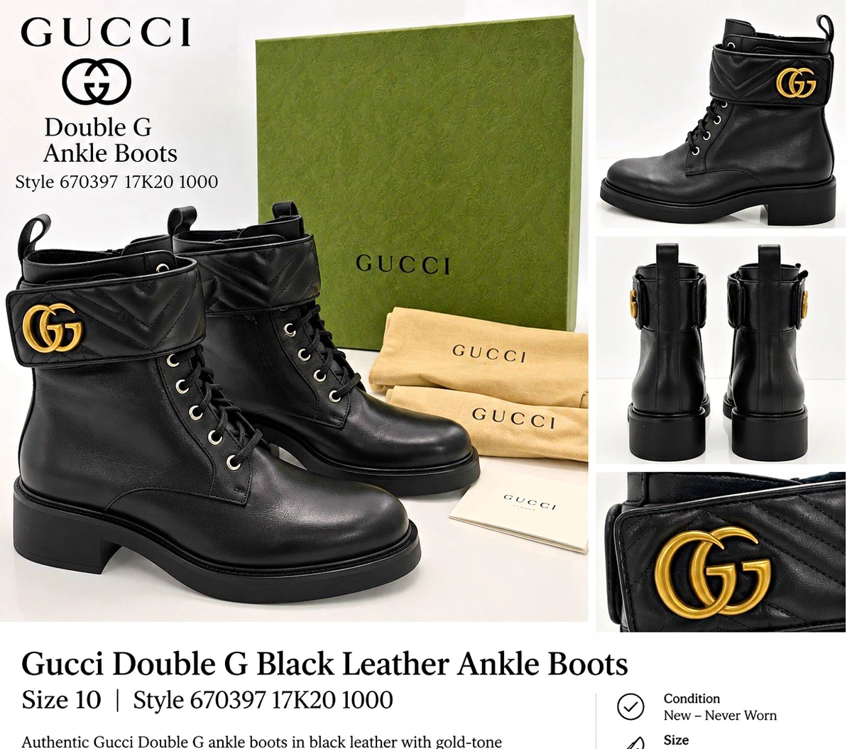 Gucci Women's Lace Up Boots for Women for sale | eBay