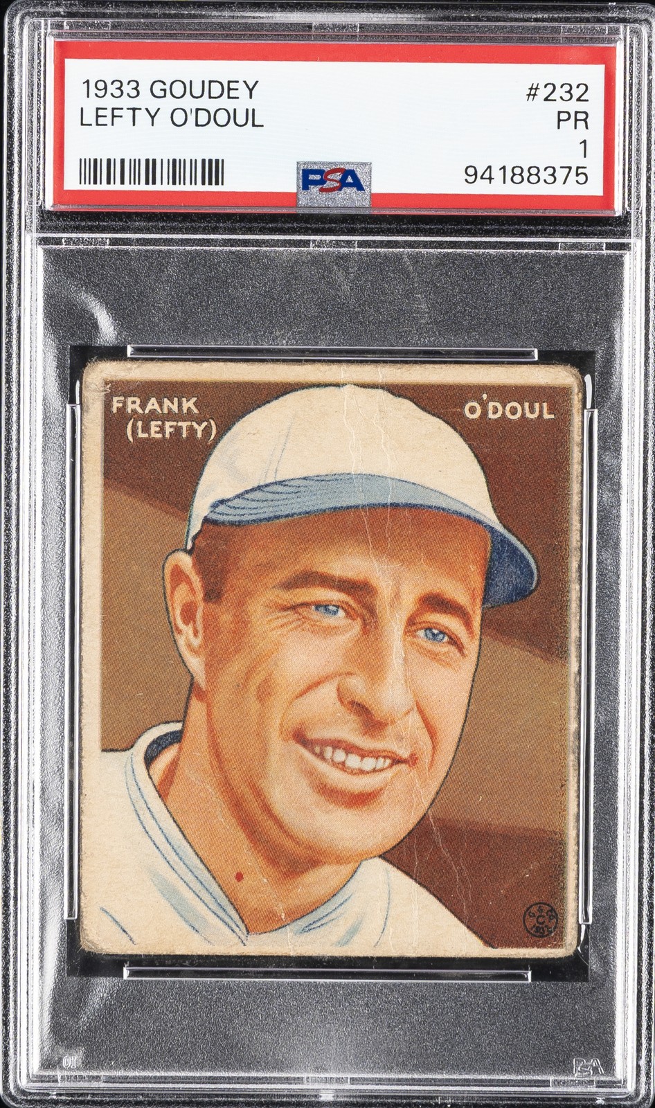 1933 GOUDEY #232 LEFTY O'DOUL ROOKIE RC PSA 1
