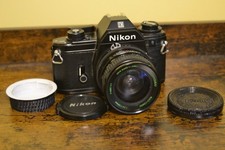 Nikon EM 35mm SLR Film Camera with 24mm F2.8 Quantaray Lens