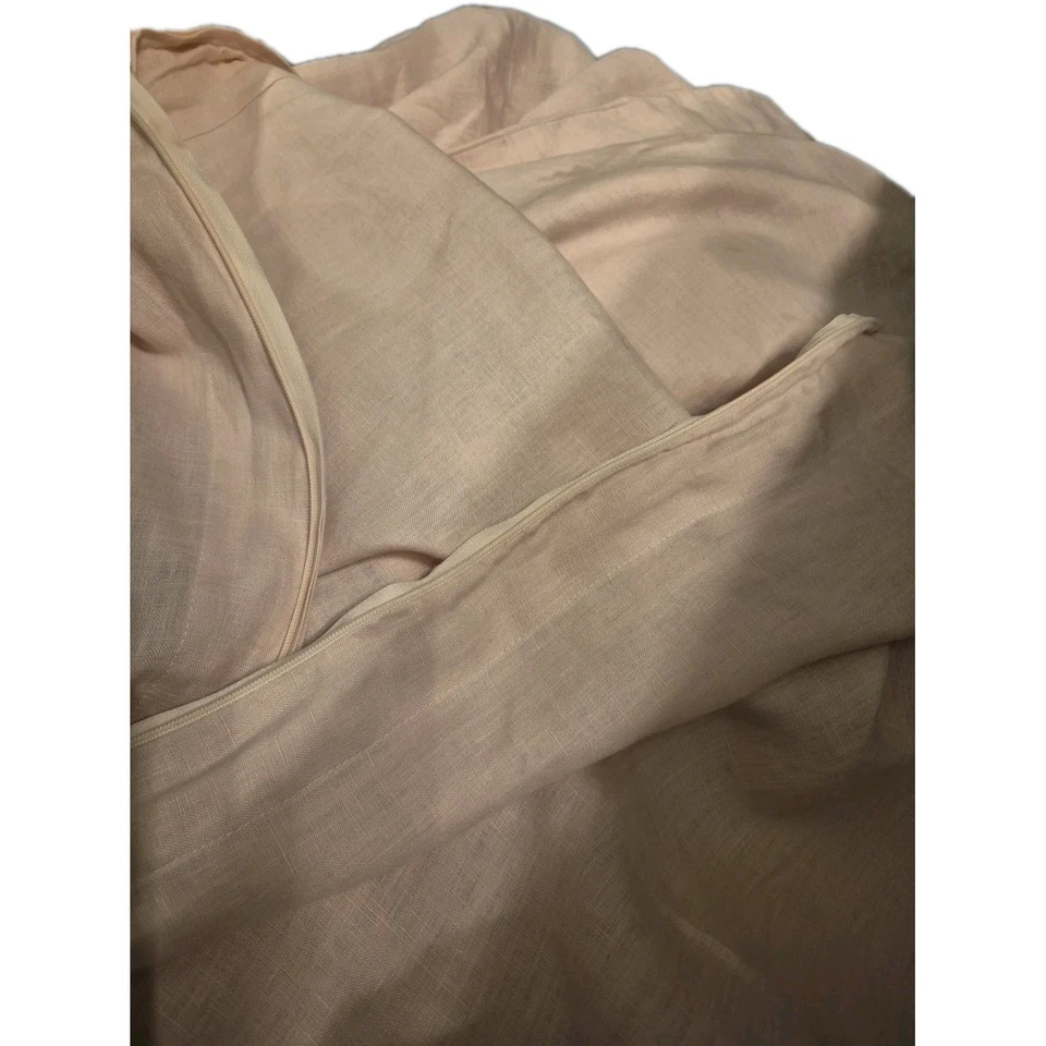 Fieldcrest  Duvet Set Duvet Cover KING 100% LINEN Naked Pink EUC  - Image 4 of 4