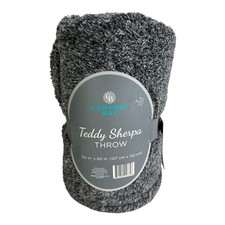 Comfort Bay Teddy Sherpa Throw Blanket 50x60in Gray Super Soft Blanket NEW