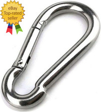 Large Carabiner Clip 5-1/2 Inch Heavy Duty Stainless Steel Spring Snap Hook