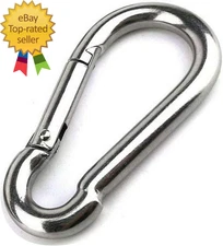 Large Carabiner Clip 5-1/2 Inch Heavy Duty Stainless Steel Spring Snap Hook