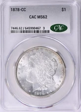 1878-CC  Morgan Silver Dollar - PCGS MS-62 CAC -  Mint State 62 CAC