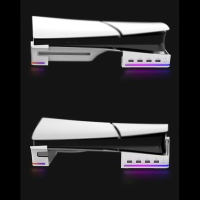 Dynamic für PS5 Pro Ständer mit 14 einzigartigen LED-Optionen und USB-Hubs